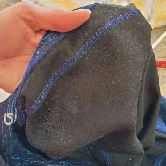 Gap Fit Women's Navy/Turquoise Poly/Spandex Fleece Lined Leggings - Picture 10 of 11